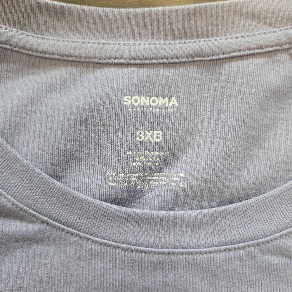 Sonoma Men's Light Purple Short Sleeve Tee - Picture 3 of 5
